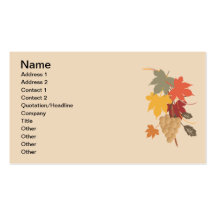 Happy Thanksgiving - Leaves, Grapes and Ribbons Business Cards