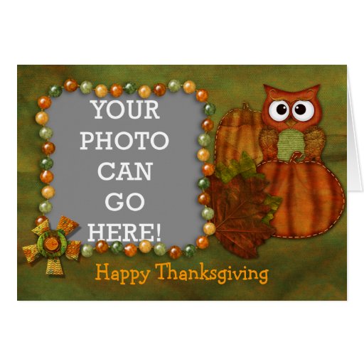 Happy Thanksgiving - Owl and Pumpkin Greeting Card