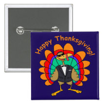 Happy Thanksgiving Pinback Buttons