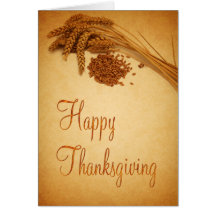 Happy Thanksgiving Wheat - Greeting Card