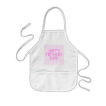 Happy thers Day. Pink Flower Pattern Apron