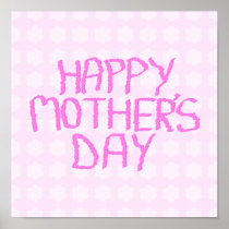 Happy thers Day. Pink Flower Pattern Poster