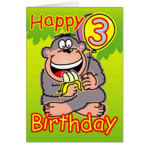 Happy third birthday cards