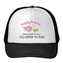 Happy To Be Me Whimsy Bird Big Sister T-shirt hats