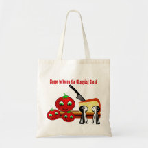 Happy Tomatoes on the Chopping Block Canvas Bag
