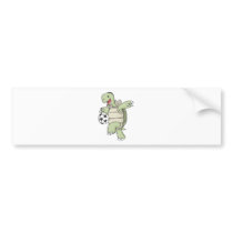 Happy Tortoise Playing Soccer Bumper Stickers