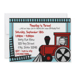 Happy Tracks Railroad Invitation/ Red