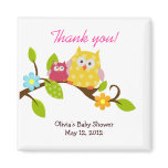 Happy Tree Owls Baby Shower Favour Magnet