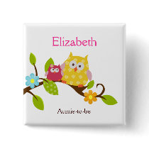 HAPPY TREE OWLS NAME TAG Custom Button