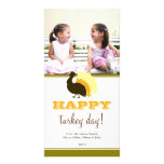 Happy turkey day orange green custom Thanksgiving Custom Photo Card