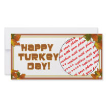 Happy Turkey Day Text Design Custom Photo Card