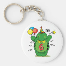 Happy Turtle 6th Birthday Key Chains