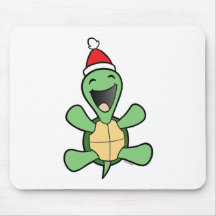 Happy Turtle Christmas Mouse Pads