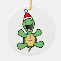 Happy Turtle Christmas Ornaments
