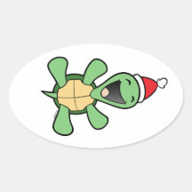 Happy Turtle Christmas Stickers