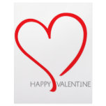 Happy valentine with red heart letterhead template