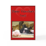 Happy Valentine's Day Boxer puppy Greeting Cards