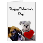 Happy Valentine's Day Boxer puppy Greeting Card
