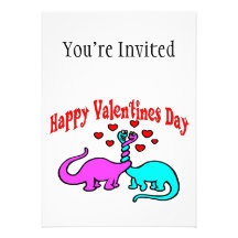 Happy Valentines Day Dinosaur Love Invitations