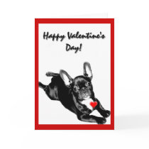Happy Valentine's Day French Bulldog greeting card
