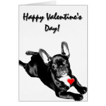 Happy Valentine's Day French Bulldog greeting card