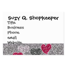 Happy Valentine's Day Glitter Love Bling Hearts Business Cards