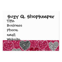 Happy Valentine's Day Glitter Love Bling Hearts Business Card