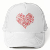 Happy Valentine's Day Heart Trucker Hat