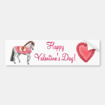 Happy Valentines Day Horse Bumper Sticker