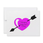 Happy Valentines Day Pink Black Heart Personalized Invitation