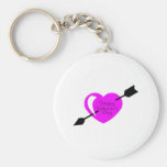Happy Valentines Day Pink Black Heart Keychains