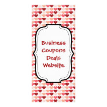 Happy Valentine's Day Red Pink Hearts Pattern Full Color Rack Card