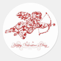 Happy Valentines Day Round Stickers
