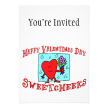 Happy Valentines Day Sweetcheeks Personalized Invite