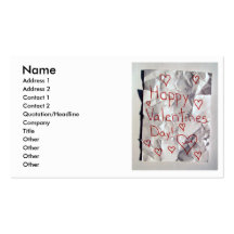 Happy Valentine's Day, torn and taped together Business Cards