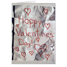 Happy Valentine's Day, torn and taped together Greeting Card