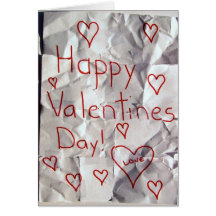 Happy Valentine's Day, torn and taped together Card