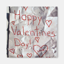 Happy Valentine's Day, torn and taped together Fridge Magnets