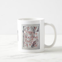 Happy Valentine's Day, torn and taped together Coffee Mug