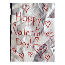 Happy Valentine's Day, torn and taped together Post Card
