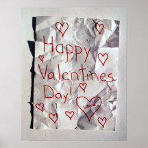 Happy Valentine's Day, torn and taped together Poster