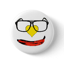 Happy Valentine's Pop Art Smiley Face Button