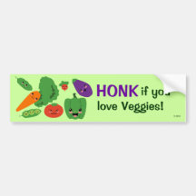Happy Veggies Bumper Stickers