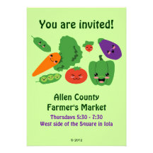 Happy Veggies Invitations