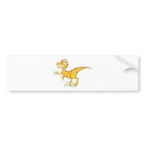 Happy Velociraptor Dinosaur Bumper Stickers