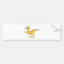 Happy Velociraptor Dinosaur Bumper Stickers