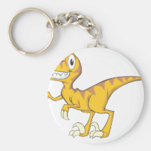 Happy Velociraptor Dinosaur Keychain