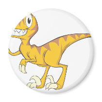 Happy Velociraptor Dinosaur Refrigerator Magnet