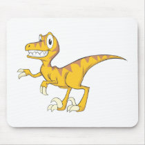 Happy Velociraptor Dinosaur Mousepads