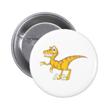 Happy Velociraptor Dinosaur Pins